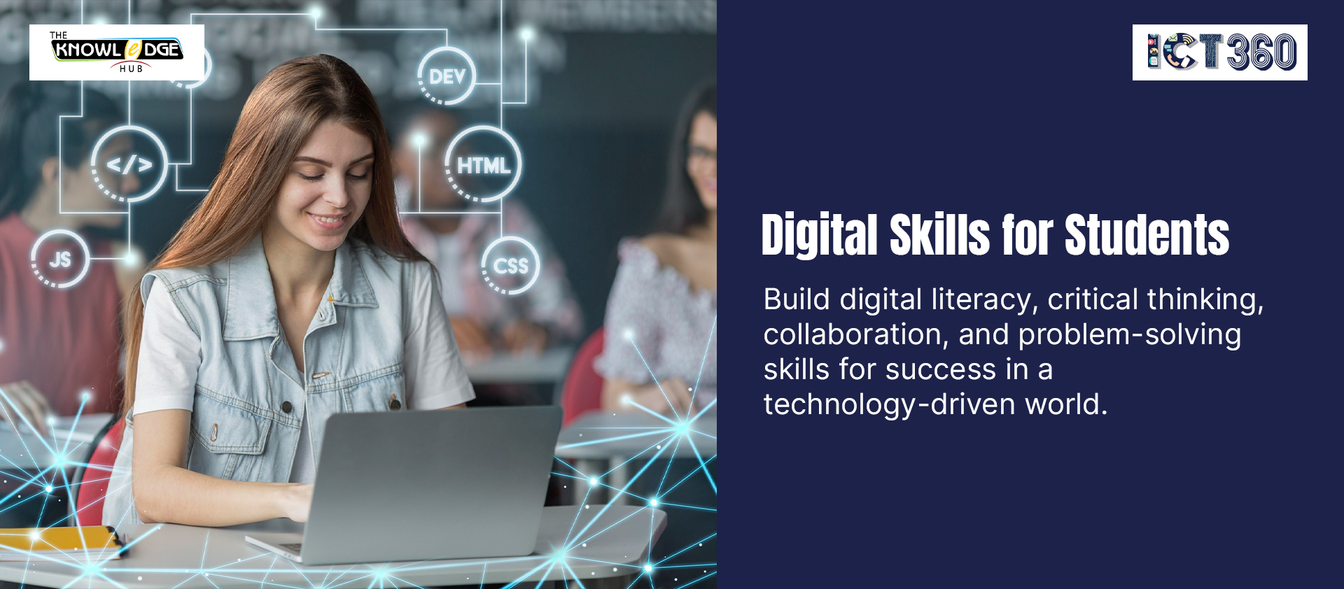 Students building digital skills through ICT learning activities